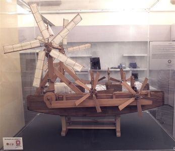A model of <i>Il Badalone</i>, the boat that Brunelleschi designed and built to transport cargo along the Arno River.